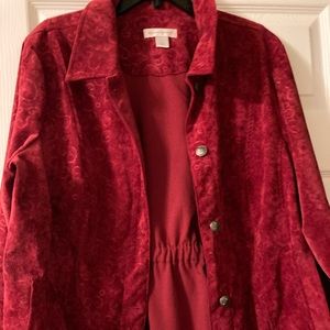 Christopher and Banks Red Corduroy dress jacket Size Large